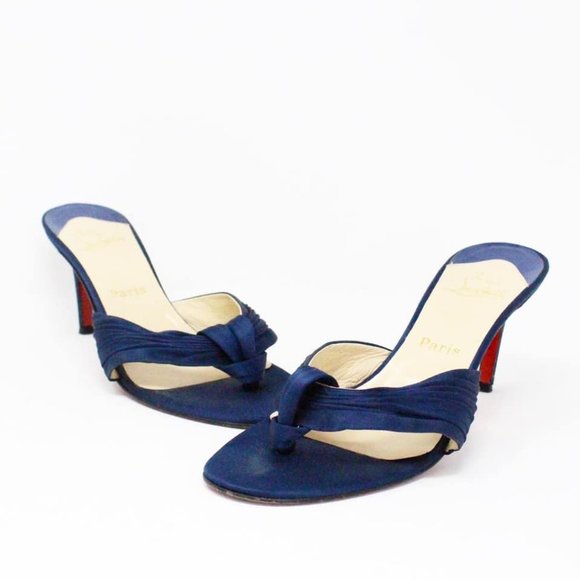 CHRISTIAN LOUBOUTIN #MCA028 Blue Satin Heels (US 10 EU 40)